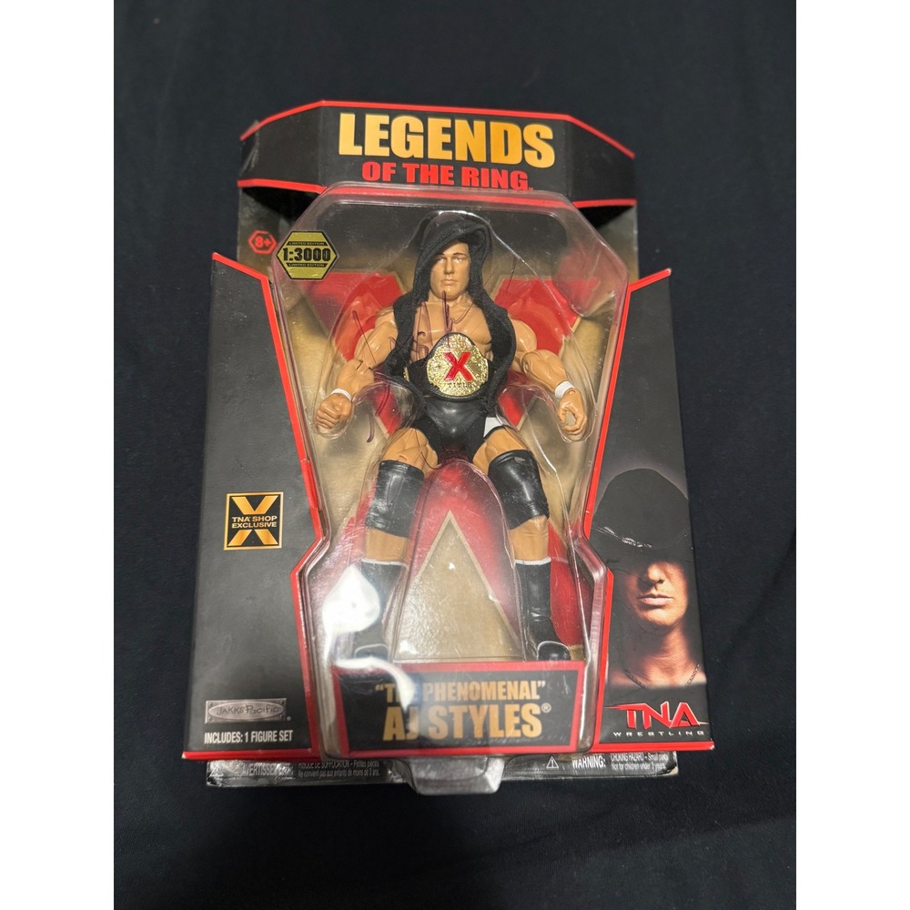 AJ Styles Autographed TNA Legends of the Ring Figure Jakks Pacific 1:3000 Signed